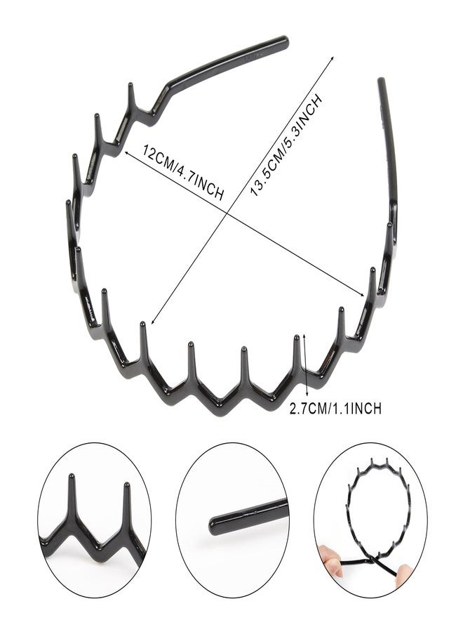 AIBFRID Zig Zag Headbands for Women Men Girls, Plastic Head Bands with Teeth Zigzag Fashion Hair Styling Accessories Wavy Shark Tooth Comb Headband Non Slip Trendy Hair Bands for Women’s Hair, 6 Packs - Image 3